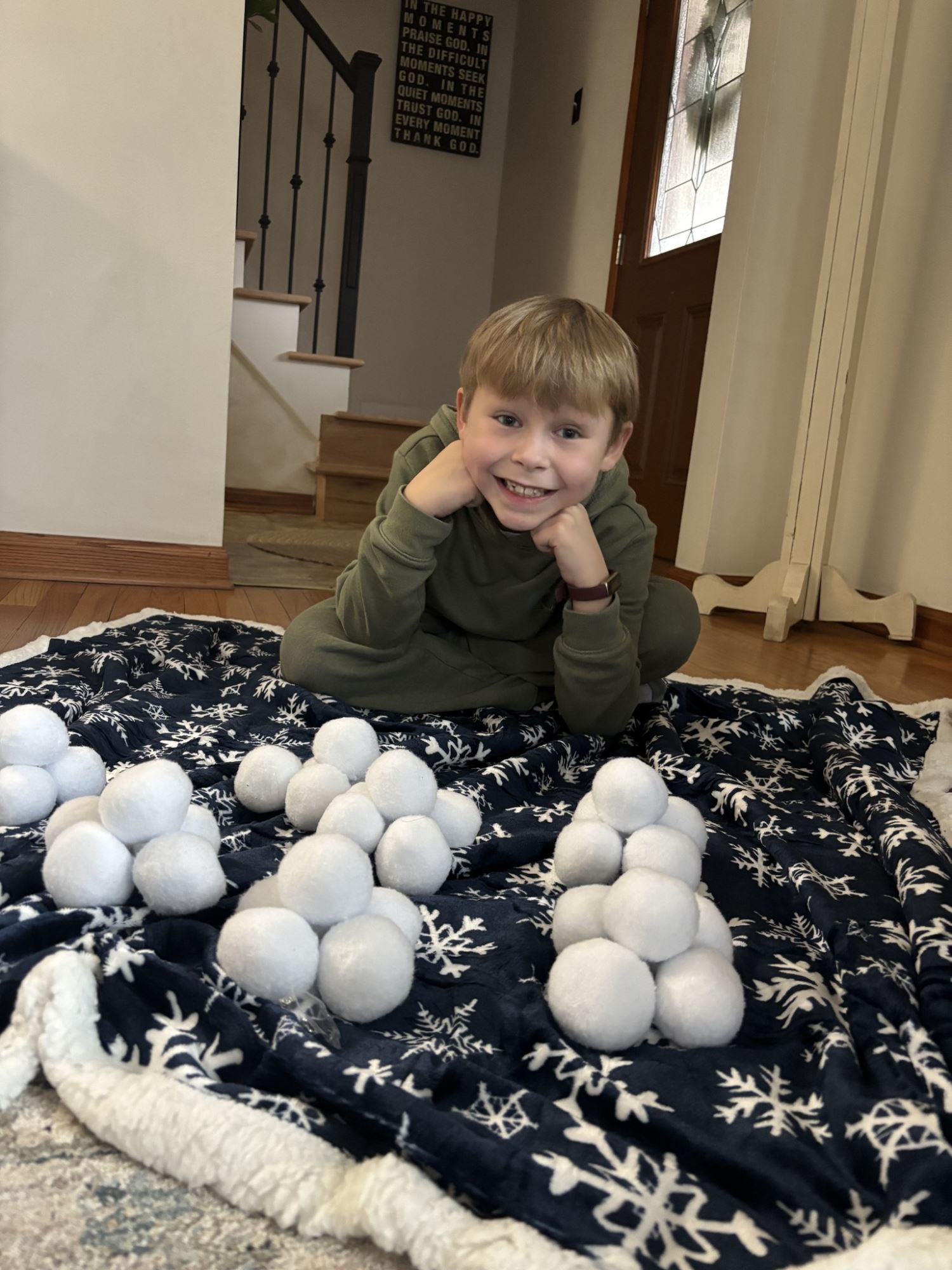 child enjoys snow day box